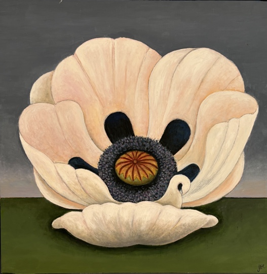 Maria Hillfon  www.hillfon.com  Papaver - Papaver, 130x130 målningar, paintings